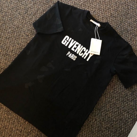 givenchy paris distressed t shirt